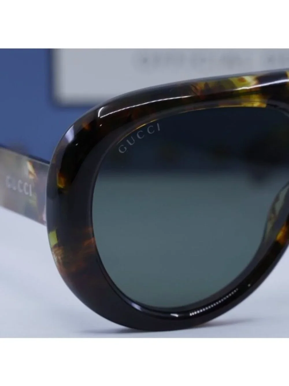Gucci GG1909S 001 Aviator Sunglasses - Spotted Havana/Grey